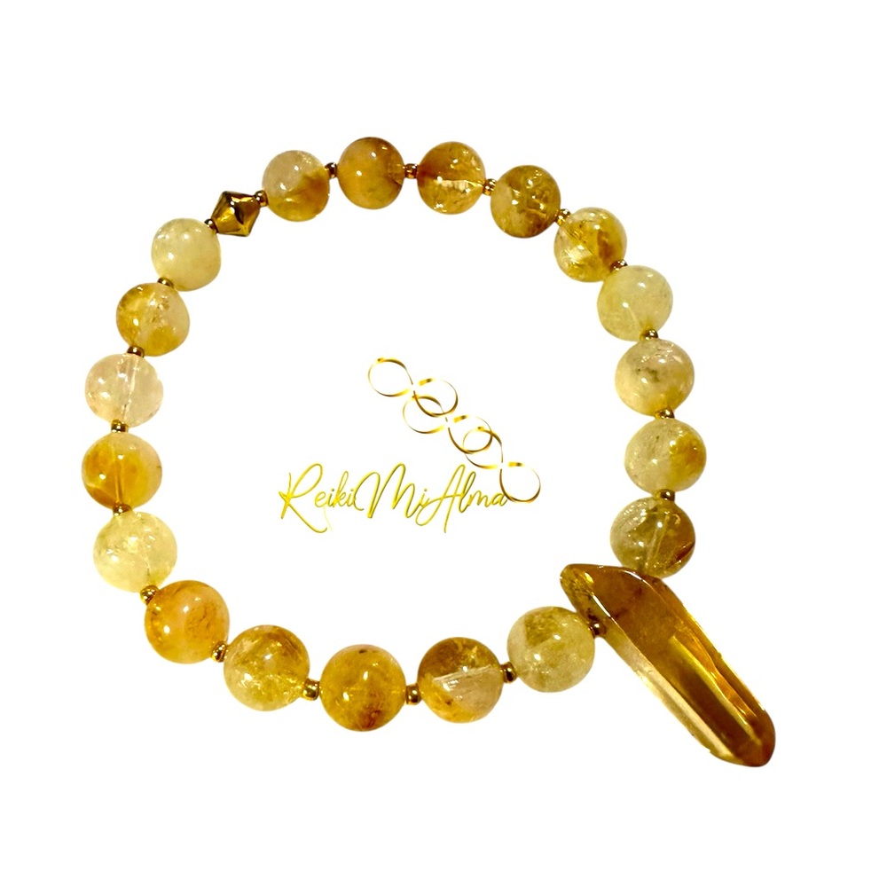 Citrine & Golden Aura Quartz Bracelet with Gold